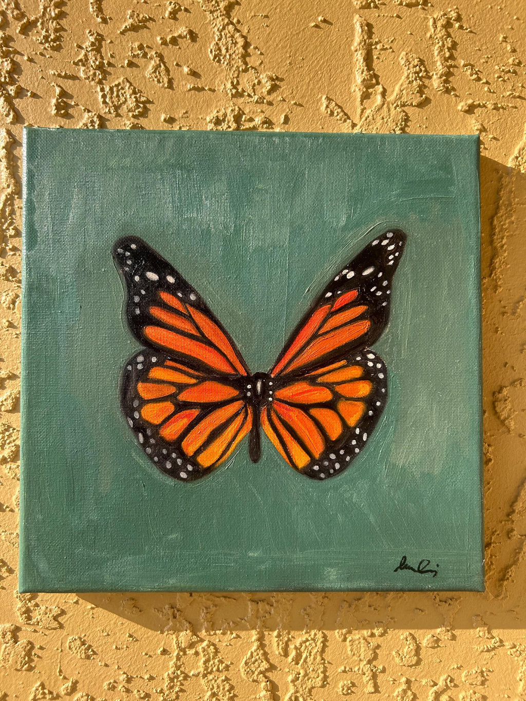 "Ember Wings" 10 in x 10 in on Canvas